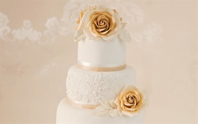 свадебный торт, украшение цветами, свадьба, многоэтажный торт, белый крем