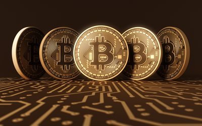 биткоин, золотые монеты, bitcoin, современная криптовалюта